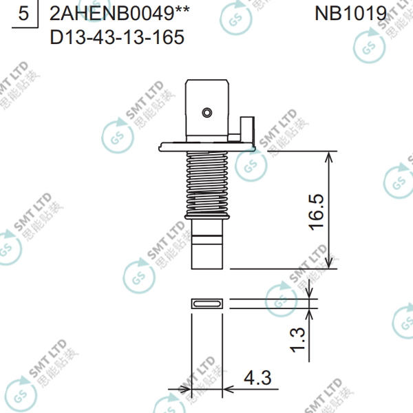 D13-43-13-165 2AHENB004902 FUJI NXTR RH08 φ4.3x1.3 NOZZLE