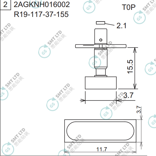 R19-117-37-155 2AGKNH016002 FUJI NXT H04 HEAD φ11.7 T0P NOZZLE