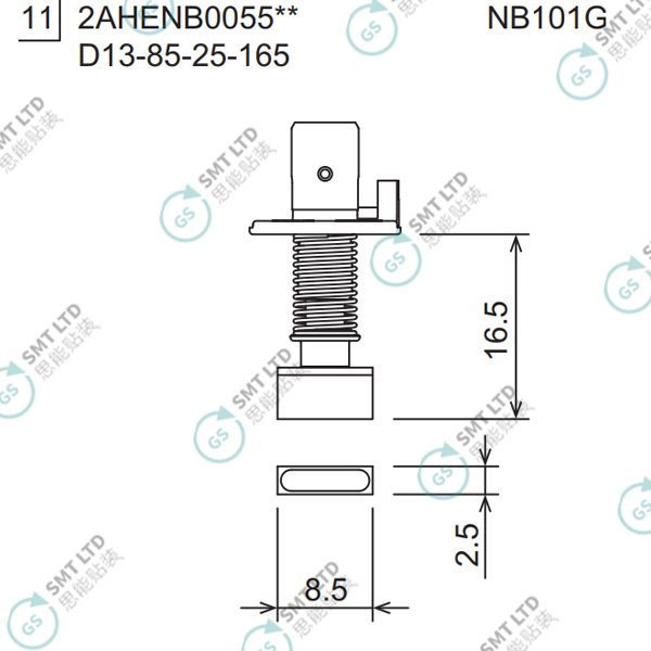 D13-85-25-165 2AHENB005502 FUJI NXTR RH08 φ8.5x2.5 NOZZLE