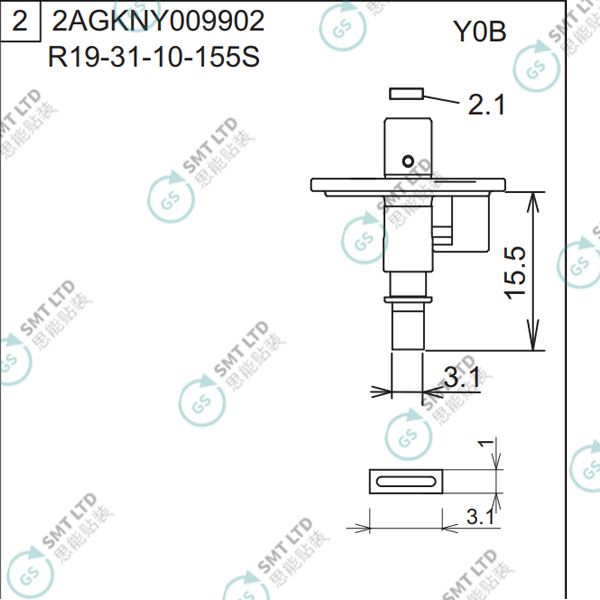 R19-31-10-155S 2AGKNY009902 FUJI NXT H04S HEAD φ3.1 Y0C NOZZLE