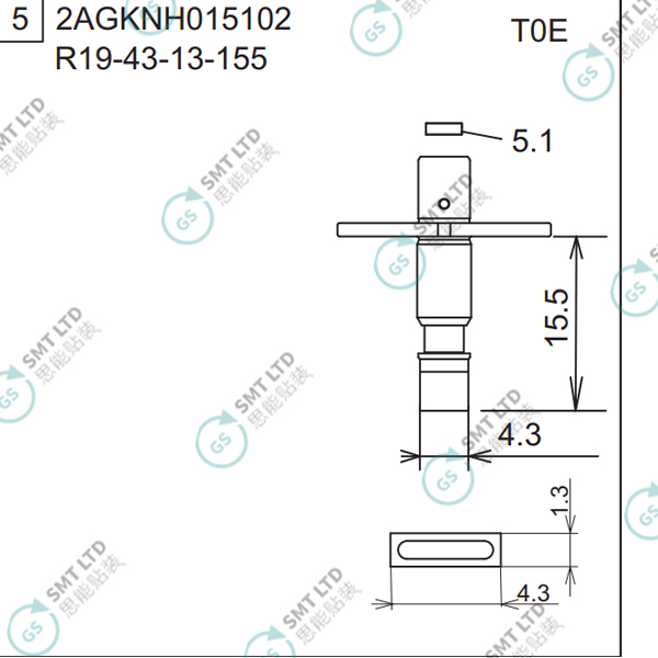 R19-43-13-155 2AGKNH015102 FUJI NXT H04 HEAD φ4.3 T0E NOZZLE