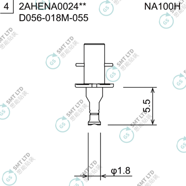 D056-018M-055 2AHENA002407 FUJI NXTR RH20 HEAD φ1.8M NOZZLE