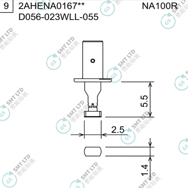 D056-023WLL-055 2AHENA016703 FUJI NXTR RH20 HEAD φ2.5x1.4 WLL NOZZLE