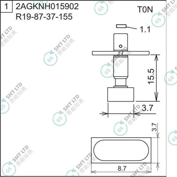 R19-87-37-155 2AGKNH015902 FUJI NXT H04 HEAD φ8.7 T0N NOZZLE