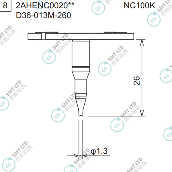 D36-013M-260 2AHENC002004 FUJI NXTR RH01 RH02 HEAD φ1.3M NOZZLE