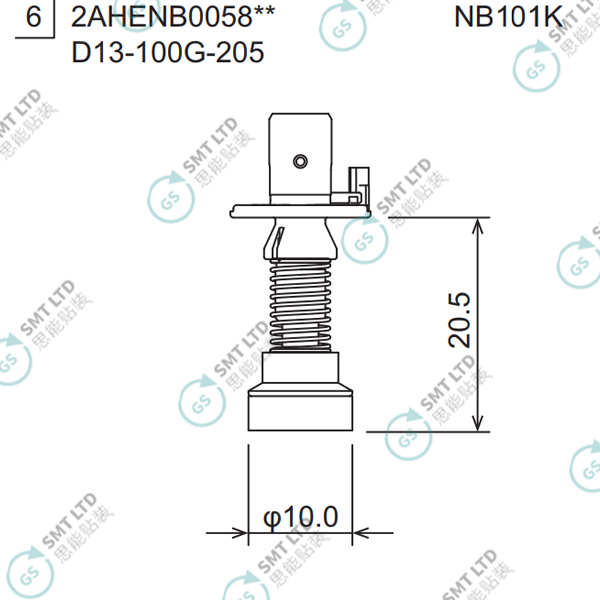 D13-100G-205 2AHENB005803 FUJI NXTR RH08 φ10.0G NOZZLE