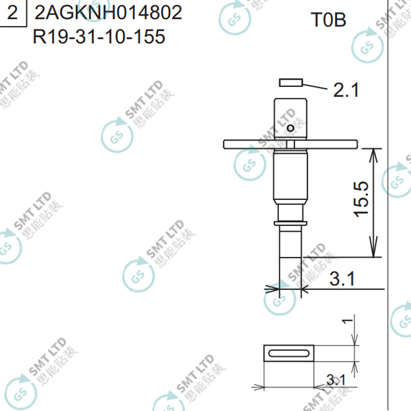 R19-31-10-155 2AGKNH014802 FUJI NXT H04 HEAD φ2.3 T0B NOZZLE