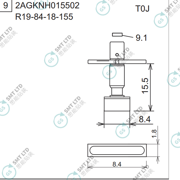 R19-84-18-155 2AGKNH015502 FUJI NXT H04 HEAD φ8.4 T0J NOZZLE