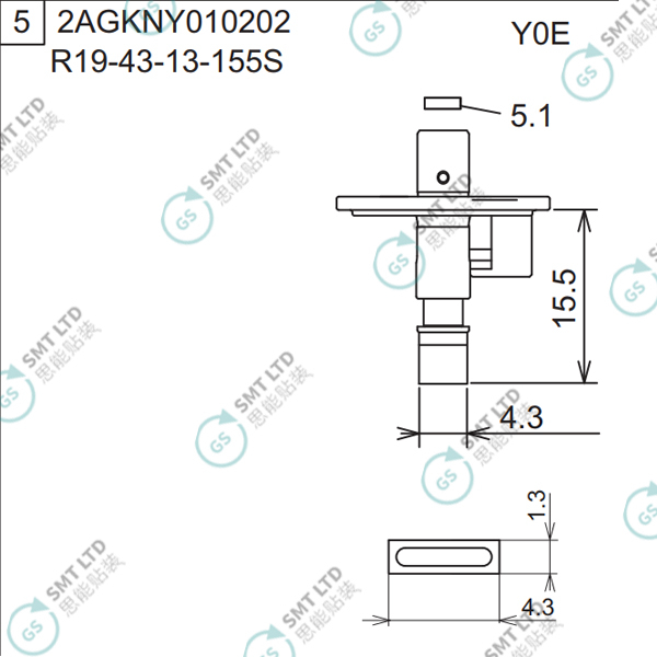 R19-43-13-155S 2AGKNY010202 FUJI NXT H04S HEAD φ4.3 Y0E NOZZLE