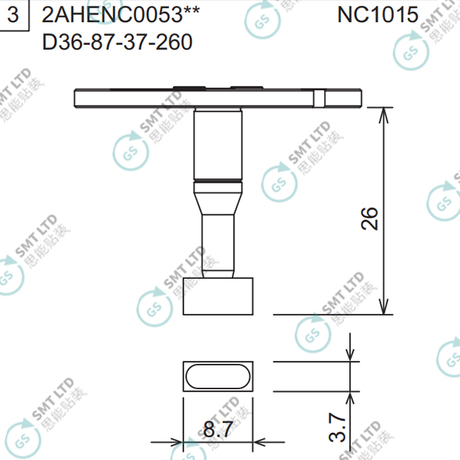 D36-87-37-260 2AHENC005302 FUJI NXTR RH01 RH02 HEAD φ8.7x3.7 NOZZLE