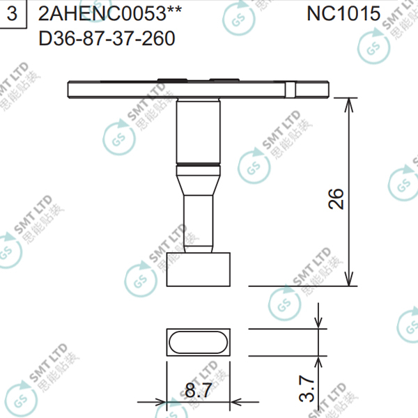 D36-87-37-260 2AHENC005302 FUJI NXTR RH01 RH02 HEAD φ8.7x3.7 NOZZLE