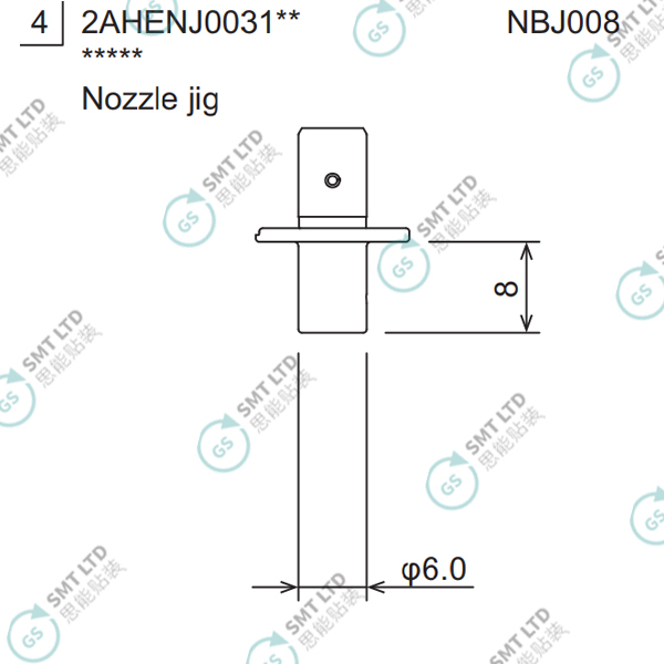 2AHENJ003100 2AHENJ003102 FUJI NXTR RH08φ6.0 NOZZLE JIG