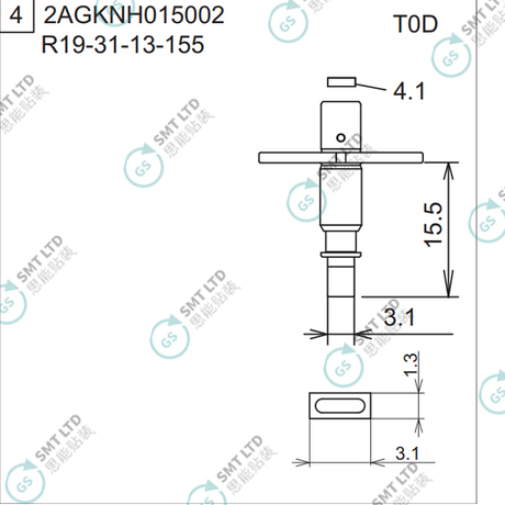 R19-31-13-155 2AGKNH015002 FUJI NXT H04 HEAD φ3.1 T0D NOZZLE