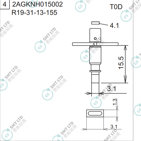 R19-31-13-155 2AGKNH015002 FUJI NXT H04 HEAD φ3.1 T0D NOZZLE