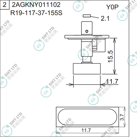 R19-117-37-155S 2AGKNY011102 FUJI NXT H04S HEAD φ11.7 Y0P NOZZLE