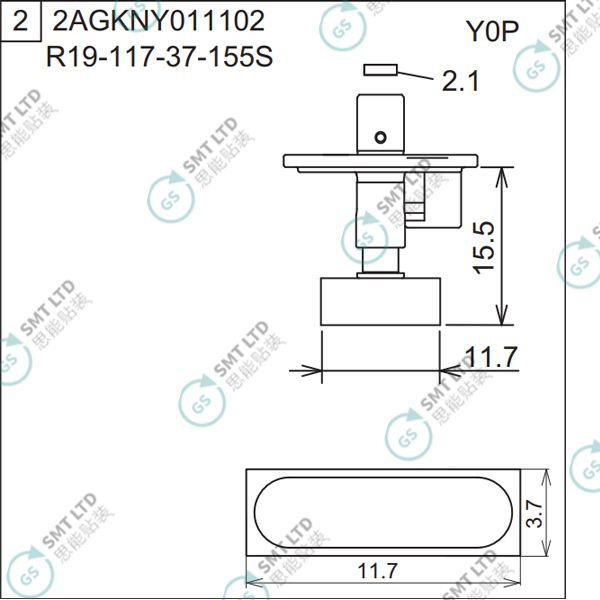 R19-117-37-155S 2AGKNY011102 FUJI NXT H04S HEAD φ11.7 Y0P NOZZLE