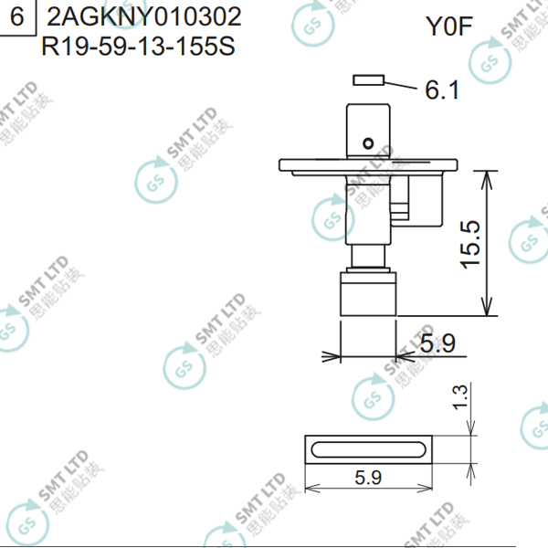 R19-59-13-155S 2AGKNY010302 FUJI NXT H04S HEAD φ5.9 Y0F NOZZLE