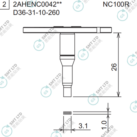D36-31-10-260 2AHENC004202 FUJI NXTR RH01 RH02 HEAD φ3.1x1.0 NOZZLE