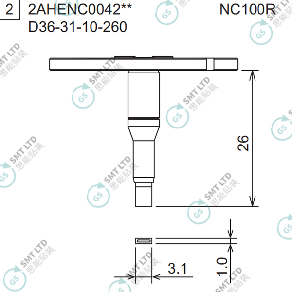 D36-31-10-260 2AHENC004202 FUJI NXTR RH01 RH02 HEAD φ3.1x1.0 NOZZLE
