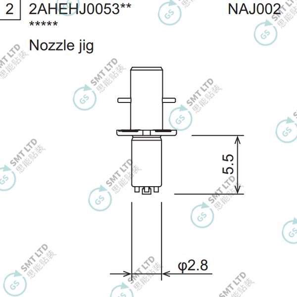 2AHEHJ005307 2AHEHJ005300 FUJI NXTR RH20 HEAD φ2.8 NOZZLE JIG