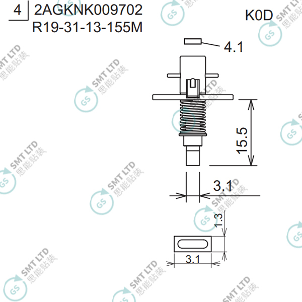 R19-31-13-155M 2AGKNK009702 FUJI NXT H08M φ3.1 K0D NOZZLE