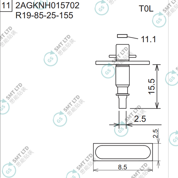 R19-85-25-155 2AGKNH015702 FUJI NXT H04 HEAD φ8.5 T0L NOZZLE