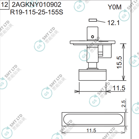 R19-115-25-155S 2AGKNY010902 FUJI NXT H04S HEAD φ11.5 Y0M NOZZLE