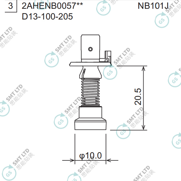 D13-100-205 2AHENB005705 FUJI NXTR RH08 φ10.0 NOZZLE