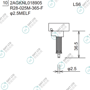 R28-025M-365-F 2AGKNL018902 FUJI AIM AIMEX NXT DX S1 φ2.5M MELF NOZZLE