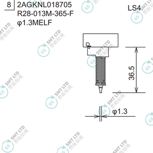 R28-013M-365-F 2AGKNL018702 FUJI AIM AIMEX NXT DX S1 φ1.3M MELF NOZZLE