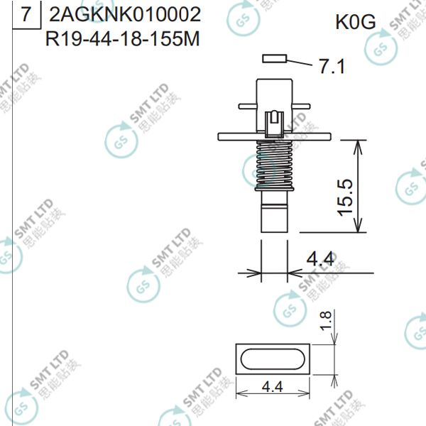 R19-44-18-155M 2AGKNK010002 FUJI NXT H08M φ4.4 K0G NOZZLE