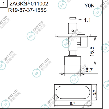 R19-87-37-155S 2AGKNY011002 FUJI NXT H04S HEAD φ8.7 Y0N NOZZLE