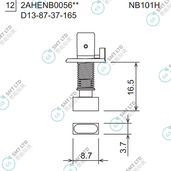D13-87-37-165 2AHENB005602 FUJI NXTR RH08 φ8.7x3.7 NOZZLE
