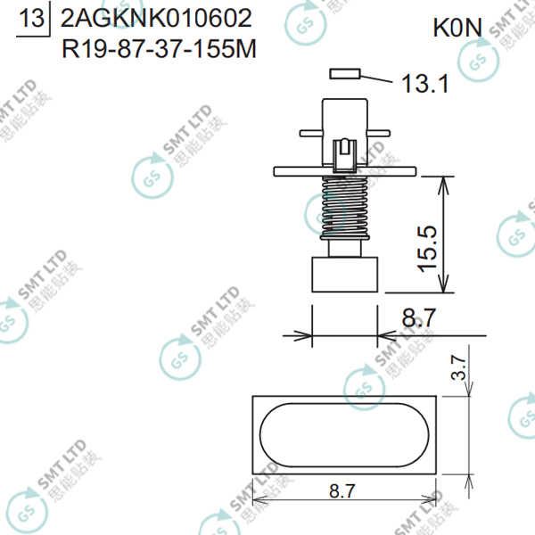R19-87-37-155M 2AGKNK010602 FUJI NXT H08M φ8.7 K0N NOZZLE