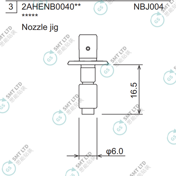 2AHENB004000 2AHENB004002 FUJI NXTR RH08 φ6.0 NOZZLE JIG