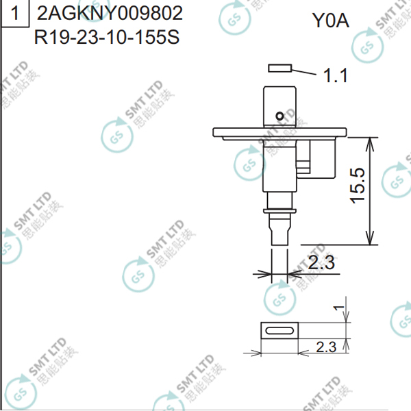 R19-23-10-155S 2AGKNY009802 FUJI NXT H04S HEAD φ2.3 Y0A NOZZLE