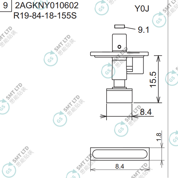 R19-84-18-155S 2AGKNY010602 FUJI NXT H04S HEAD φ8.4 Y0J NOZZLE