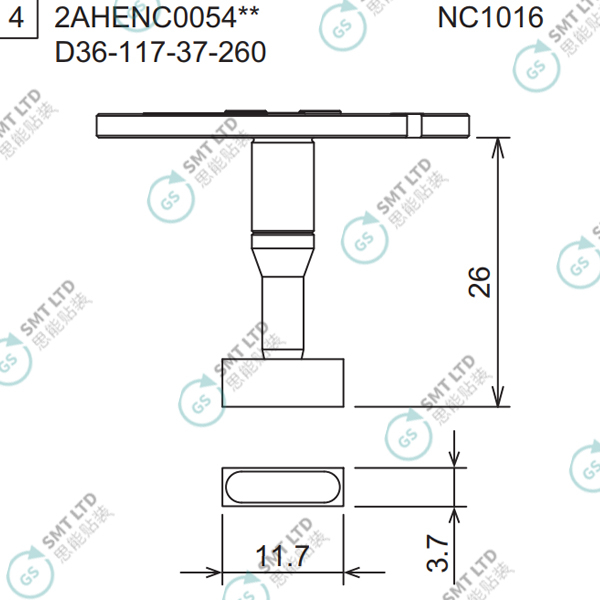 D36-117-37-260 2AHENC005402 FUJI NXTR RH01 RH02 HEAD φ11.7x3.7 NOZZLE