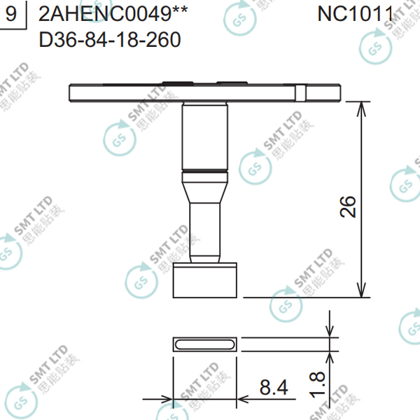 D36-84-18-260 2AHENC004902 FUJI NXTR RH01 RH02 HEAD φ8.4x1.8 NOZZLE