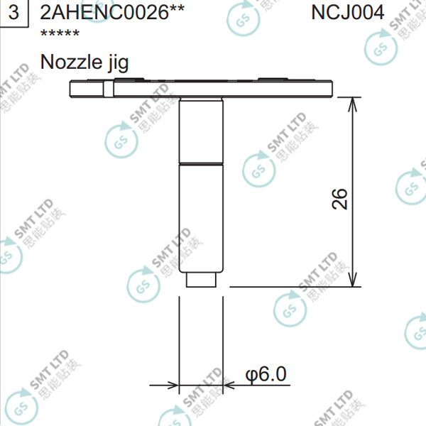 2AHENC002604 2AHENC002600 FUJI NXTR RH01 RH02 HEAD φ6.0 NOZZLE JIG