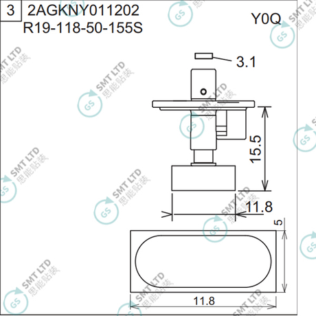 R19-118-50-155S 2AGKNY011202 FUJI NXT H04S HEAD φ11.8 Y0Q NOZZLE