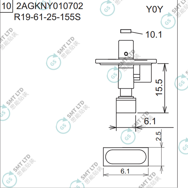 R19-61-25-155S 2AGKNY010702 FUJI NXT H04S HEAD φ6.1 Y0Y NOZZLE