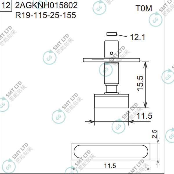 R19-115-25-155 2AGKNH015802 FUJI NXT H04 HEAD φ11.5 T0M NOZZLE
