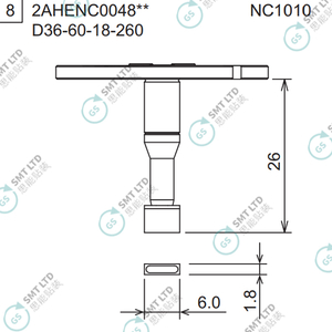 D36-60-18-260 2AHENC004802 FUJI NXTR RH01 RH02 HEAD φ6.0x1.8 NOZZLE